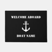Uw bootnaam  anker Welkom aan boord zwart Deurmat (Voorkant)