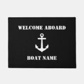 Uw bootnaam anker Welkom aan boord zwart Deurmat (Voorkant)