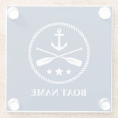 Uw Bootnaam & Ankerriemen & Sterren Glazen Onderzetter (Achterkant)