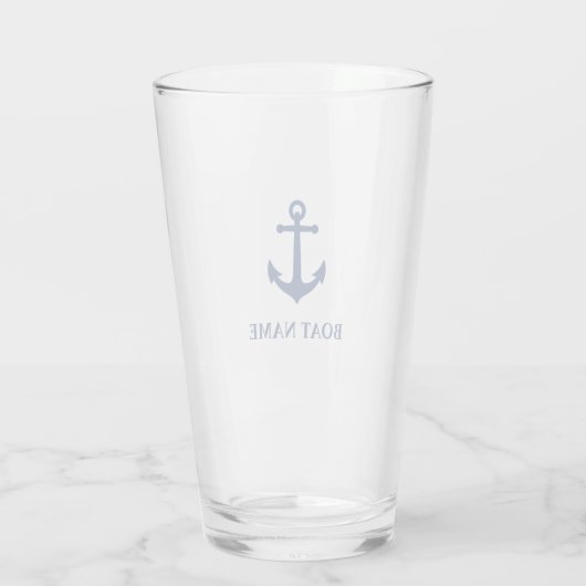 Uw Bootnaam Blauw Klassiek Balanker Glas (Achterkant)