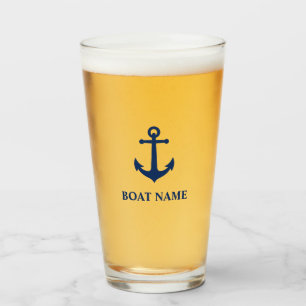Uw Bootnaam Blauw Klassiek Balanker Glas