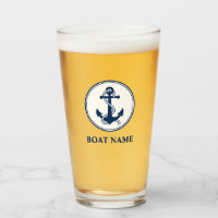 Uw Bootnaam Blauw Touw & Anker