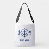 Uw bootnaam Cross Body Tas Seahorse Anchor (Voorkant)