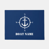 Uw Bootnaam Kompas Anker Navy Blue Deurmat (Voorkant)