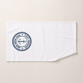 Uw Bootnaam Nautical Blue White Anker Captain Handdoek (Handdoek)