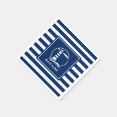 Uw bootnaam Nautical Classic Vuurtoren Gestreept Servet (Hoek)