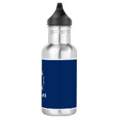 Uw bootnaam Nautical Lighthouse White Stripes Waterfles (Rechts)