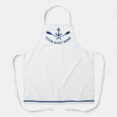 Uw bootnaam nautische anker gekruiste riemen touw schort (Voorkant)