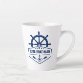 Uw bootnaam nautische anker riemen helm 2 zijdig latte mok (Rechts)