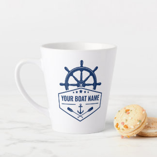 Uw bootnaam nautische anker riemen helm 2 zijdig latte mok