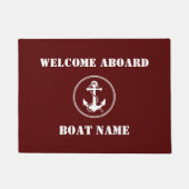 Uw bootnaam Rope & ANC Deep Red Welkom aan boord Deurmat (Voorkant)