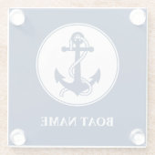 Uw Bootnaam Rope & Anchor Premium Onderzetter (Achterkant)