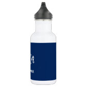 Uw Bootnaam Seahorse Anker Blauw Wit Waterfles (Rechts)