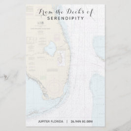 Uw bootnaam vanaf de dekken van Florida Nautical Briefpapier