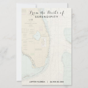 Uw bootnaam vanaf de dekken van Florida Nautical Briefpapier
