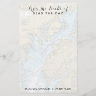 Uw bootnaam Vanaf de dekken van Maryland Nautical Briefpapier