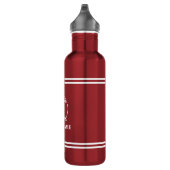 Uw Bootnaam Vuurtoren Wit Gestreept Rood Waterfles (Rechts)