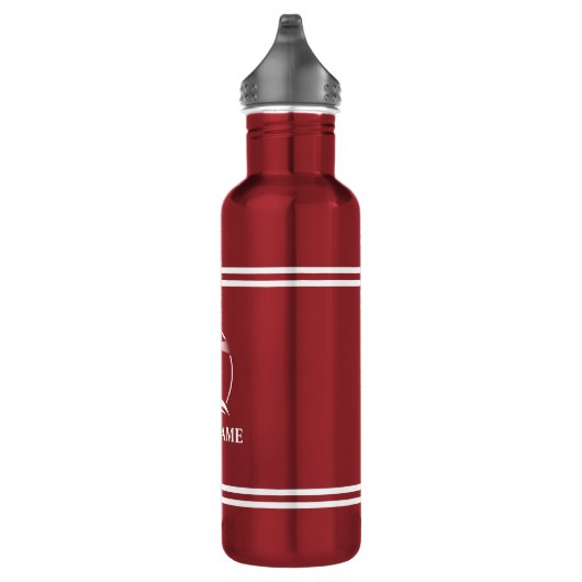Uw Bootnaam Vuurtoren Wit Gestreept Rood Waterfles (Rechts)