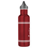 Uw Bootnaam Vuurtoren Wit Gestreept Rood Waterfles (Links)