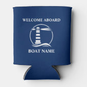 Uw bootnaam Welkom aan boord van Classic Lighthous Blikjeskoeler (Voorkant)