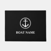 Uw bootnaam Zee Anchor Zwart Deurmat (Voorkant)