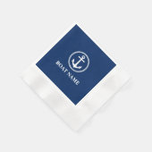 Uw Bootnaam Zee Anker Blue Cocktail Servet (Hoek)