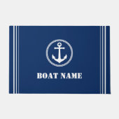 Uw Bootnaam Zee Anker Navy Blue Entryway Deurmat (Voorkant)