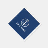 Uw Bootnaam Zeeanker Blauw Servet (Hoek)