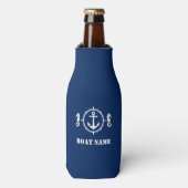 Uw Bootnaam Zeepaardanker Navy Blue 00a Flesjeskoeler (Fles Voorkant)