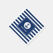 Uw bootnaamhelling en blauwe streepjes voor anker servet (Hoek)