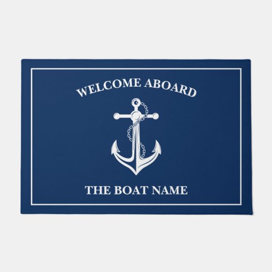 Uw botnaam Anchor Blue Welkom in de deur Deurmat (Voorkant)