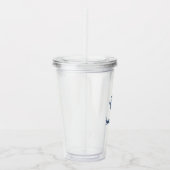 Uw botnaam Blauwe Compass Anchor Acryl Drinkbeker (Rechts)