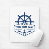 Uw botnaam Nautical Anchor Oars Helm Wheel Muismat (Met muis)