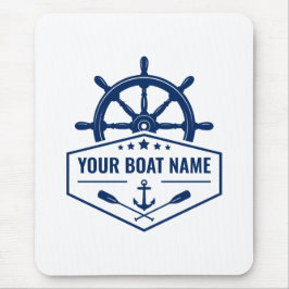 Uw botnaam Nautical Anchor Oars Helm Wheel Muismat