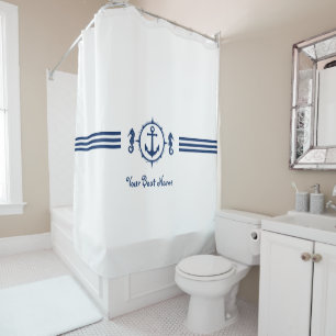 Uw botnaam Seahorse Anchor Shower Curtain sh0a Douchegordijn
