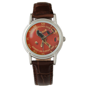 Uw Bowling Club Name Owner Psychedelic Design Horloge