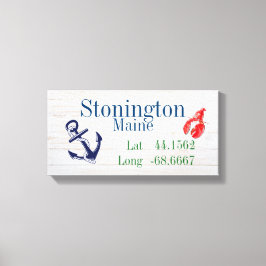 Uw breedtegraad van uw stad en lengte canvas afdruk