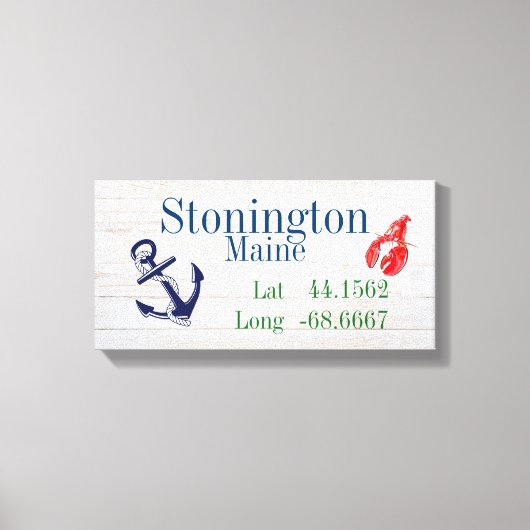 Uw breedtegraad van uw stad en lengte canvas afdruk (Voorkant)