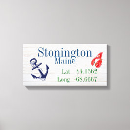 Uw breedtegraad van uw stad en lengte canvas afdruk