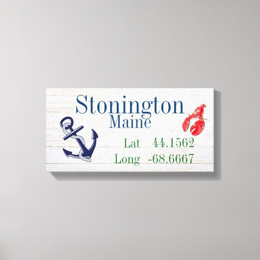 Uw breedtegraad van uw stad en lengte canvas afdruk (Voorkant)