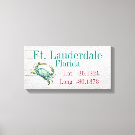 Uw breedtegraad van uw stad en lengte canvas afdruk (Voorkant)