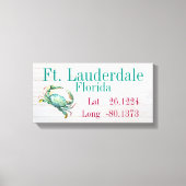 Uw breedtegraad van uw stad en lengte canvas afdruk (Voorkant)