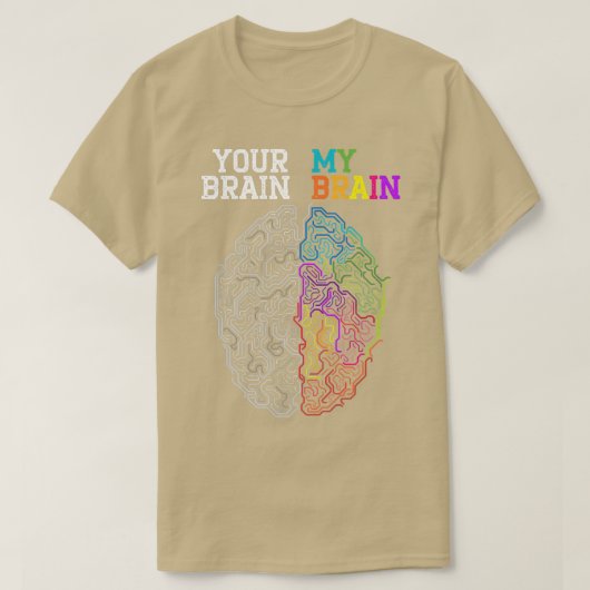 Uw brein in mijn brein zet de neurodiversiteit ADH T-shirt (Design voorkant)