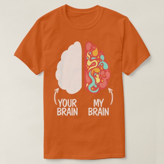 Uw brein in mijn brein zet de neurodiversiteit ADH T-shirt (Design voorkant)