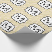 Uw brief. Aangepast monogram. Beige Polka Dot. Cadeaupapier (Hoek)