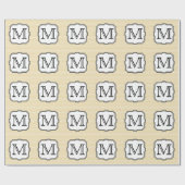 Uw brief. Aangepast monogram. Beige Polka Dot. Cadeaupapier (Vlak)