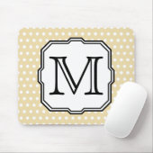 Uw brief. Aangepast monogram. Beige Polka Dot. Muismat (Met muis)