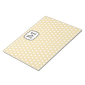 Uw brief. Aangepast monogram. Beige Polka Dot. Notitieblok (Schuin)