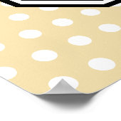 Uw brief. Aangepast monogram. Beige Polka Dot. Poster (Hoek)