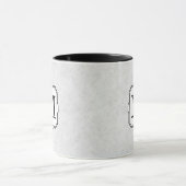 Uw brief. Aangepast monogram. Grijs, zwart en wit Mok (Midden)